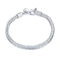 Round Byzantine Chain Bracelet in 18K White Gold Plated