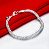 Round Byzantine Chain Bracelet in 18K White Gold Plated