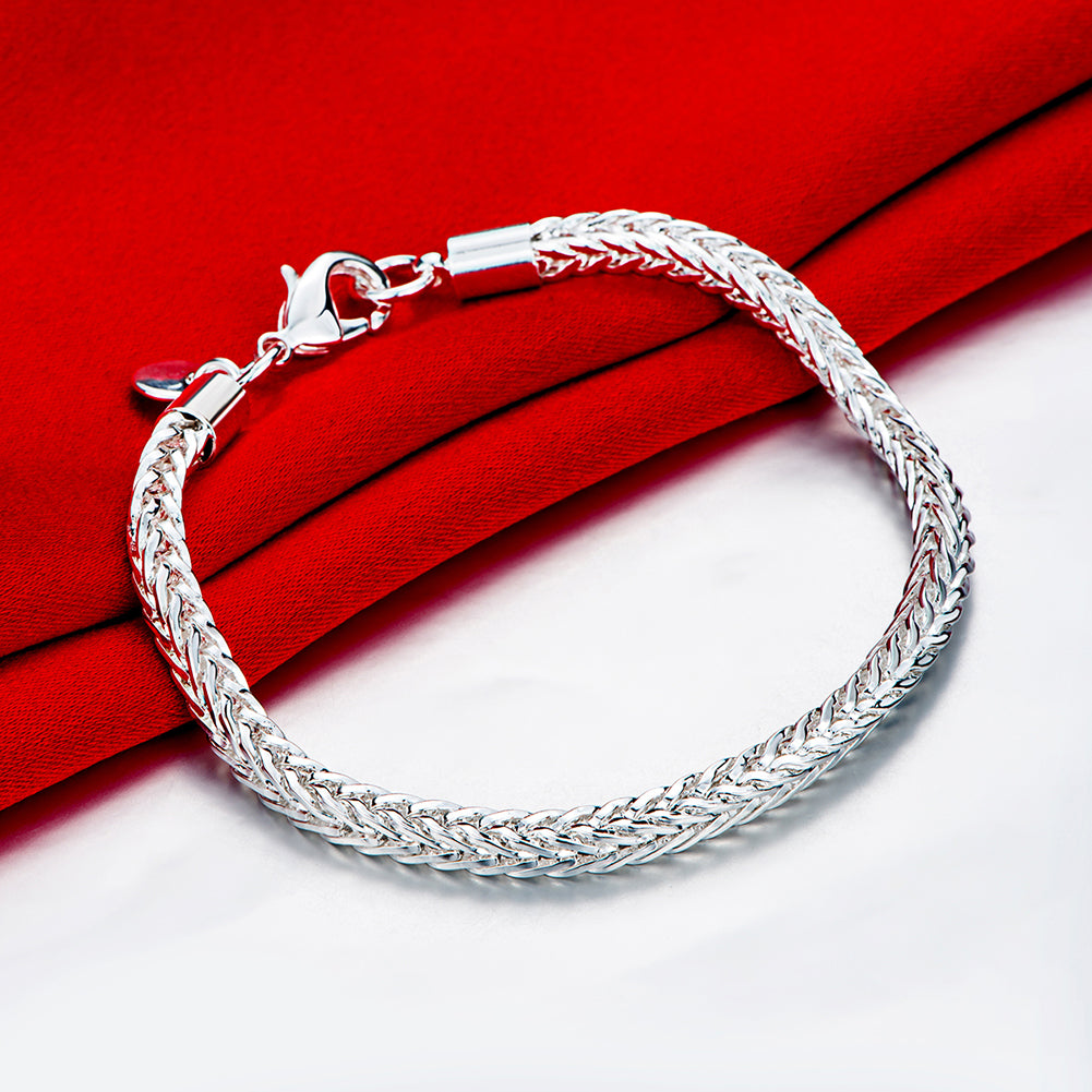 Round Byzantine Chain Bracelet in 18K White Gold Plated