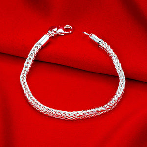 Round Byzantine Chain Bracelet in 18K White Gold Plated