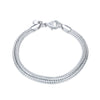 Flat Byzantine Chain Bracelet in 18K White Gold Plated