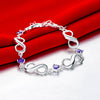 Purple Austrian Infinite Shaped Bracelet in 18K White Gold