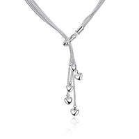 5 Dangling Heart in 18K White Gold Plated 18", Necklace, Golden NYC Jewelry, Golden NYC Jewelry jewelryjewelry deals, swarovski crystal jewelry, groupon jewelry,, jewelry for mom,