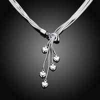 5 Dangling Heart in 18K White Gold Plated 18", Necklace, Golden NYC Jewelry, Golden NYC Jewelry jewelryjewelry deals, swarovski crystal jewelry, groupon jewelry,, jewelry for mom,