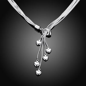 5 Dangling Heart in 18K White Gold Plated 18", Necklace, Golden NYC Jewelry, Golden NYC Jewelry  jewelryjewelry deals, swarovski crystal jewelry, groupon jewelry,, jewelry for mom,