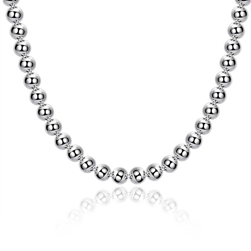 10mm Ball Necklace in 18K White Gold Plated 20", , Golden NYC Jewelry, Golden NYC Jewelry jewelryjewelry deals, swarovski crystal jewelry, groupon jewelry,, jewelry for mom,