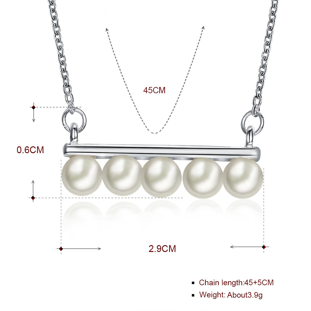 5PC Ball Necklace in 18K White Gold Plated, Necklace, Golden NYC Jewelry, Golden NYC Jewelry jewelryjewelry deals, swarovski crystal jewelry, groupon jewelry,, jewelry for mom,