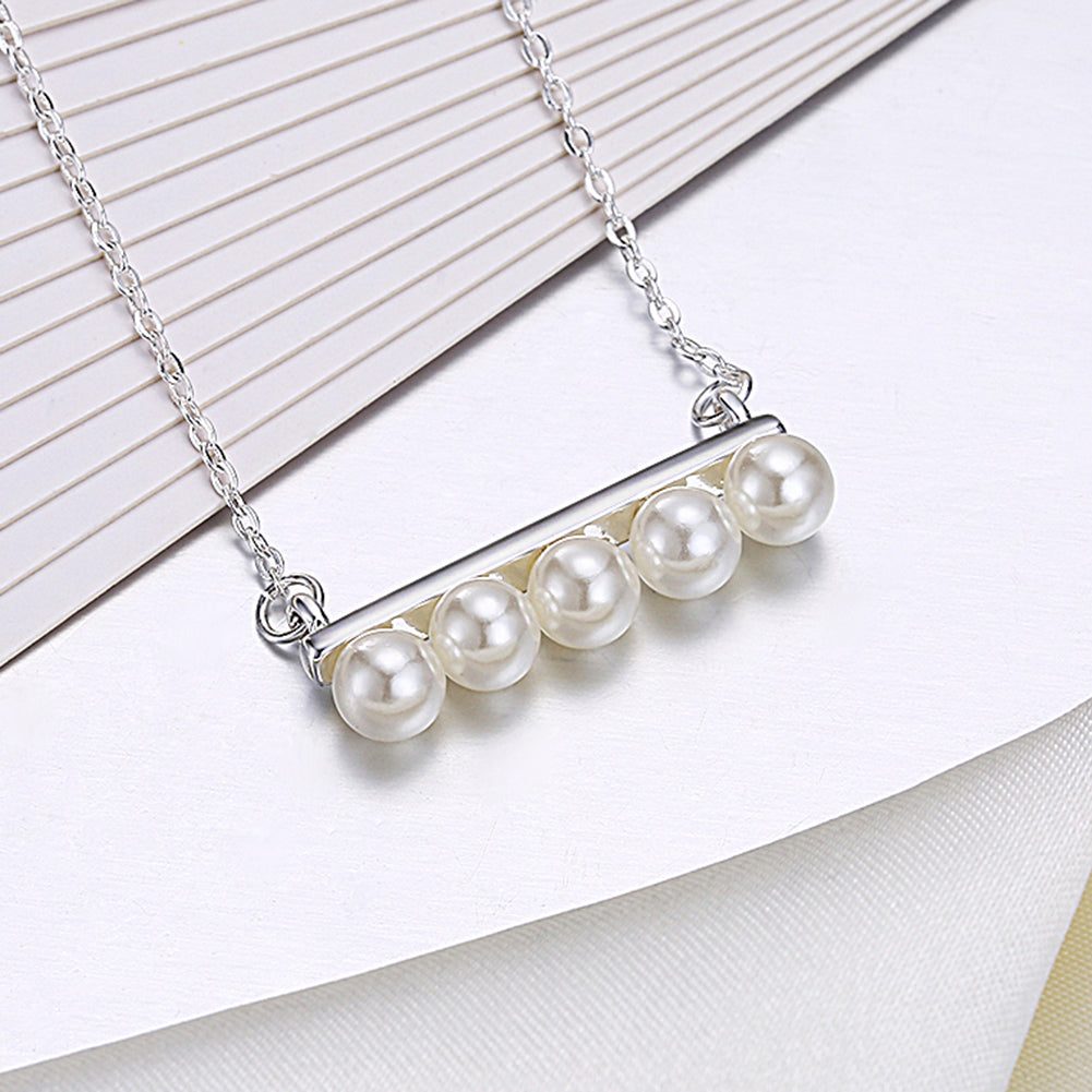 5PC Ball Necklace in 18K White Gold Plated, Necklace, Golden NYC Jewelry, Golden NYC Jewelry jewelryjewelry deals, swarovski crystal jewelry, groupon jewelry,, jewelry for mom,