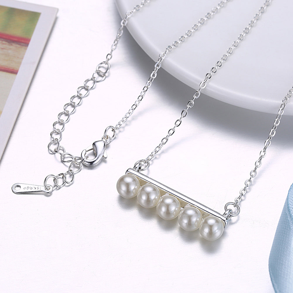 5PC Ball Necklace in 18K White Gold Plated, Necklace, Golden NYC Jewelry, Golden NYC Jewelry jewelryjewelry deals, swarovski crystal jewelry, groupon jewelry,, jewelry for mom,
