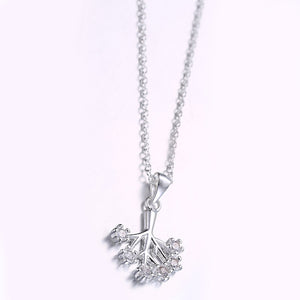 Tree Drop Necklace in 18K White Gold Plated