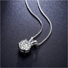 Solitaire Austrian Crystal Princess Necklace in 18K White Gold