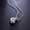 Solitaire Austrian Crystal Princess Necklace in 18K White Gold