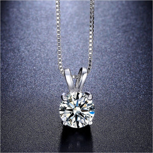 Solitaire Necklace and 4 Prong Earring made With Austrian Crystals with Gift Box - 3 Options Available