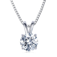 18K Gold Plating Solitaire Necklace and 4 Prong Earring made With Swarovski Crystals with Gift Box - 3 Options Available