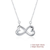 Infinity Heart Necklace in 18K White Gold Plated
