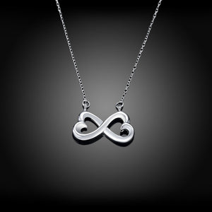 Infinity Heart Necklace in 18K White Gold Plated