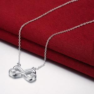 Infinity Heart Necklace in 18K White Gold Plated