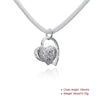 Mesh chain with Heart Necklace in 18K White Gold Plated