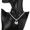 Mesh chain with Heart Necklace in 18K White Gold Plated