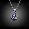 Sapphire Curved Pav'e Necklace Gemstone