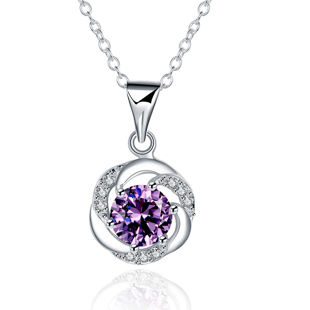Amethyst Curved Pave Necklace Gemstone, Necklaces, Golden NYC Jewelry, Golden NYC Jewelry jewelryjewelry deals, swarovski crystal jewelry, groupon jewelry,, jewelry for mom, 