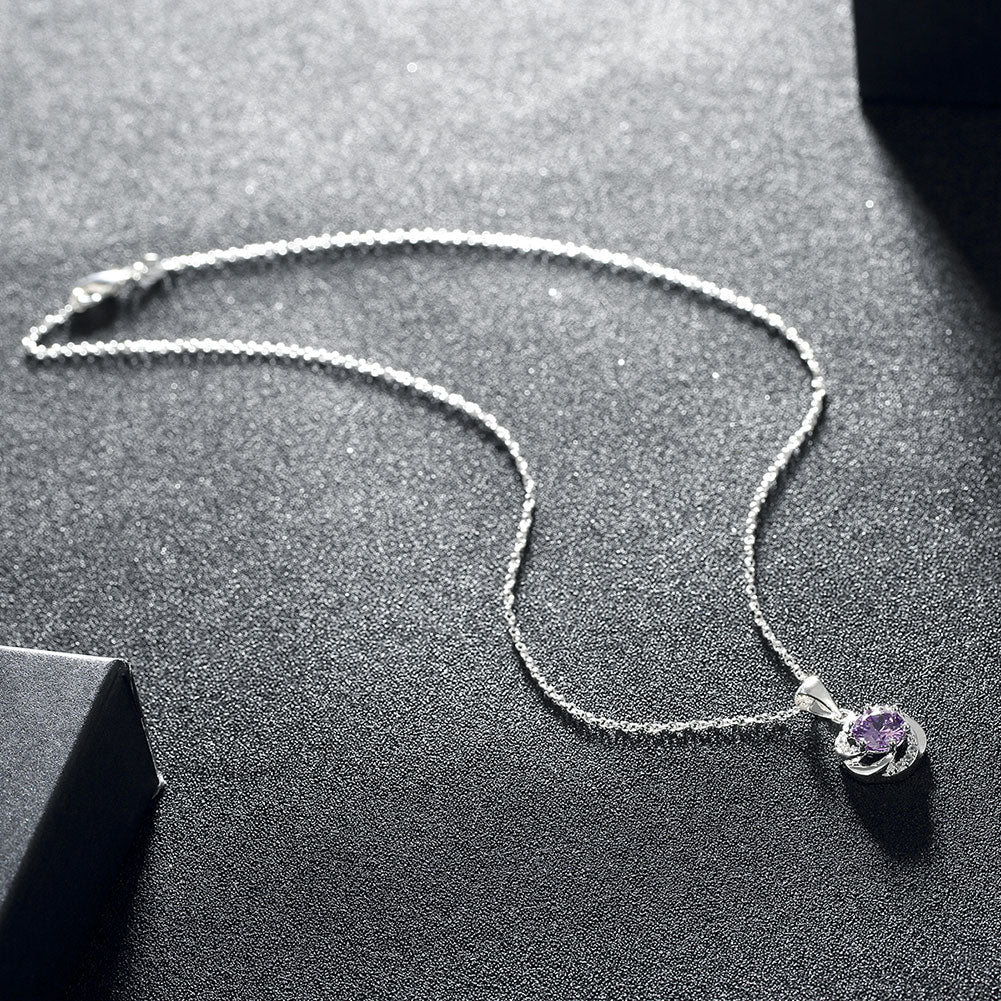 Amethyst Curved Pave Necklace Gemstone, Necklaces, Golden NYC Jewelry, Golden NYC Jewelry jewelryjewelry deals, swarovski crystal jewelry, groupon jewelry,, jewelry for mom, 