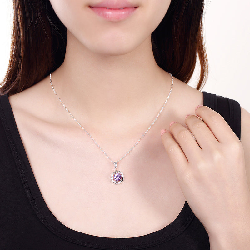 Amethyst Curved Pave Necklace Gemstone, Necklaces, Golden NYC Jewelry, Golden NYC Jewelry jewelryjewelry deals, swarovski crystal jewelry, groupon jewelry,, jewelry for mom, 