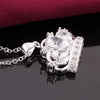 Princess Crown Necklace in 18K White Gold Plated