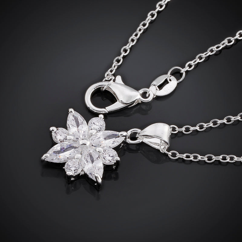 5.00 Ct Leaf Necklace in 18K White Gold Plated, Necklace, Golden NYC Jewelry, Golden NYC Jewelry jewelryjewelry deals, swarovski crystal jewelry, groupon jewelry,, jewelry for mom,