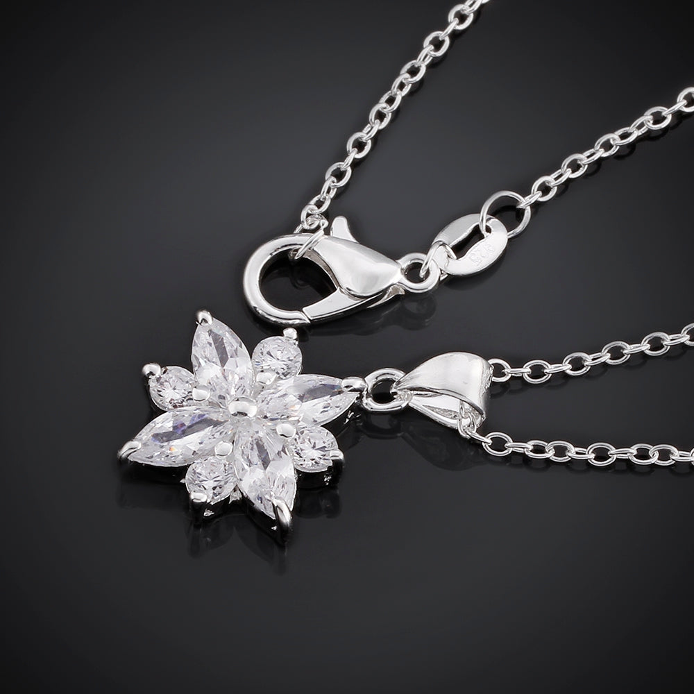 5.00 Ct Leaf Necklace in 18K White Gold Plated, Necklace, Golden NYC Jewelry, Golden NYC Jewelry  jewelryjewelry deals, swarovski crystal jewelry, groupon jewelry,, jewelry for mom,