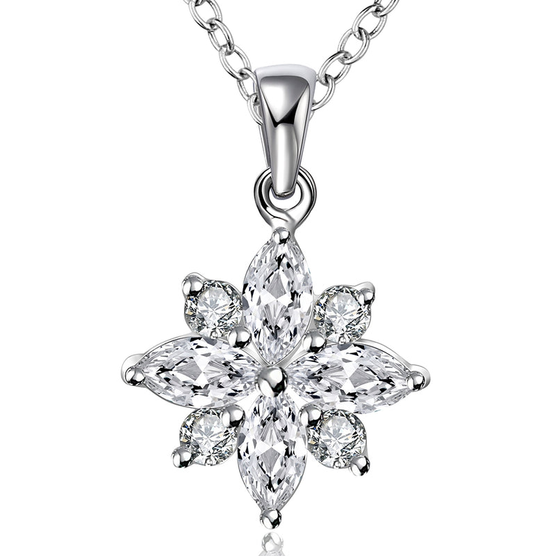 5.00 Ct Leaf Necklace in 18K White Gold Plated, Necklace, Golden NYC Jewelry, Golden NYC Jewelry jewelryjewelry deals, swarovski crystal jewelry, groupon jewelry,, jewelry for mom,