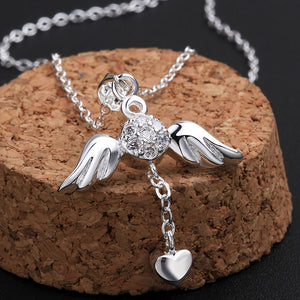 Wings of Angel Necklace in 18K White Gold Plated