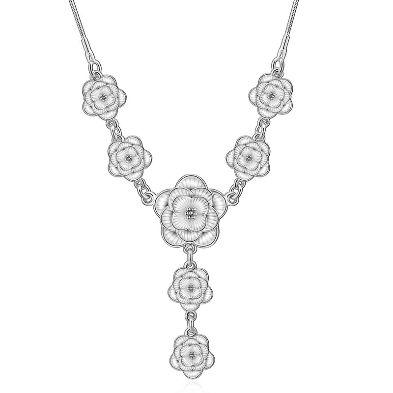 7 Days of Flower Necklace in 18K White Gold Plated, Necklace, Golden NYC Jewelry, Golden NYC Jewelry jewelryjewelry deals, swarovski crystal jewelry, groupon jewelry,, jewelry for mom,