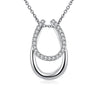 Swarovski Elements Horseshoe Pendant Necklace in 18K White Gold