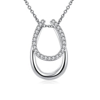 Swarovski Elements Horseshoe Pendant Necklace in 18K White Gold