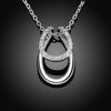 Swarovski Elements Horseshoe Pendant Necklace in 18K White Gold