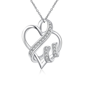 I LOVE YOU Necklace in 18K White Gold Plated