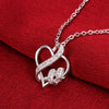 I LOVE YOU Necklace in 18K White Gold Plated