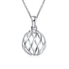 Spiral Ball Necklace in 18K White Gold Plated