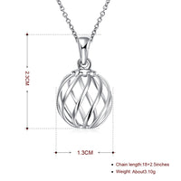 Spiral Ball Necklace in 18K White Gold Plated