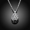 Spiral Ball Necklace in 18K White Gold Plated