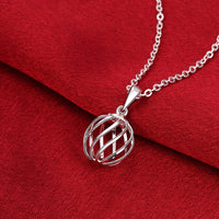 Spiral Ball Necklace in 18K White Gold Plated