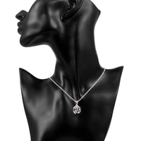 Spiral Ball Necklace in 18K White Gold Plated