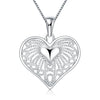 Heart with Children Necklace in 18K White Gold Plated