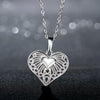 Heart with Children Necklace in 18K White Gold Plated