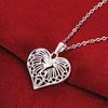 Heart with Children Necklace in 18K White Gold Plated