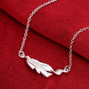 Leaf Necklace in 18K White Gold Plated