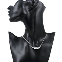 Leaf Necklace in 18K White Gold Plated