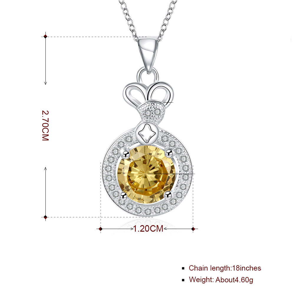 Citrine Yellow Necklace in 18K White Gold Plated, Necklace, Golden NYC Jewelry, Golden NYC Jewelry jewelryjewelry deals, swarovski crystal jewelry, groupon jewelry,, jewelry for mom,