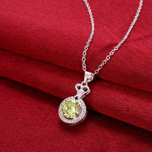 Citrine Yellow Necklace in 18K White Gold Plated, Necklace, Golden NYC Jewelry, Golden NYC Jewelry  jewelryjewelry deals, swarovski crystal jewelry, groupon jewelry,, jewelry for mom,